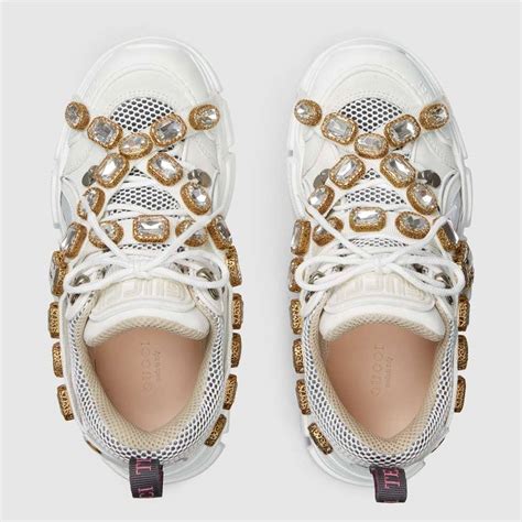 gucci flashtrek sneakers with crystals.